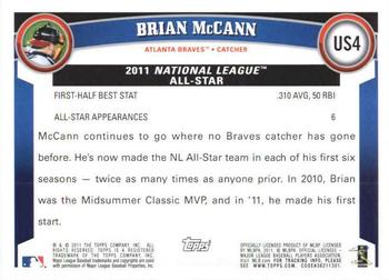 2011 Topps Update - Cognac Diamond Anniversary #US4 Brian McCann Back
