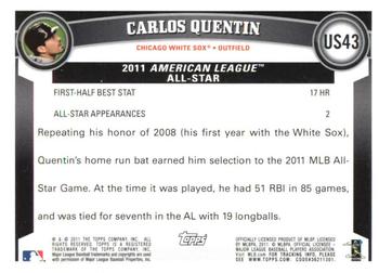 2011 Topps Update - Cognac Diamond Anniversary #US43 Carlos Quentin Back