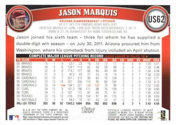 2011 Topps Update - Cognac Diamond Anniversary #US62 Jason Marquis Back