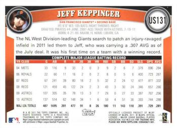 2011 Topps Update - Cognac Diamond Anniversary #US131 Jeff Keppinger Back