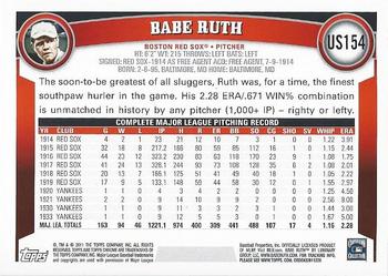 2011 Topps Update - Cognac Diamond Anniversary #US154 Babe Ruth Back