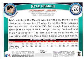 2011 Topps Update - Cognac Diamond Anniversary #US308 Kyle Seager Back