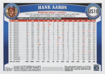 2011 Topps Update - Cognac Diamond Anniversary #US10 Hank Aaron Back