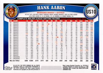 2011 Topps Update - Diamond Anniversary #US10 Hank Aaron Back