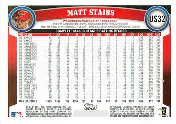 2011 Topps Update - Diamond Anniversary #US32 Matt Stairs Back