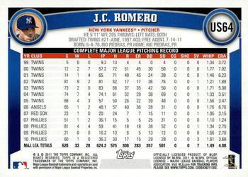 2011 Topps Update - Diamond Anniversary #US64 J.C. Romero Back