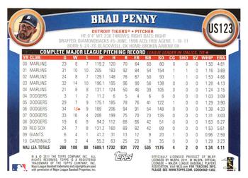 2011 Topps Update - Diamond Anniversary #US123 Brad Penny Back