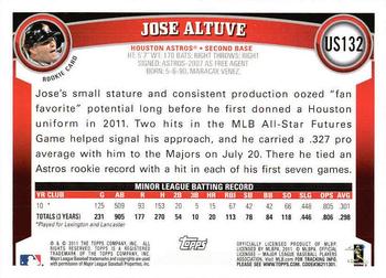 2011 Topps Update - Diamond Anniversary #US132 Jose Altuve Back