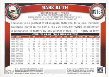 2011 Topps Update - Diamond Anniversary #US154 Babe Ruth Back