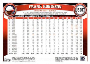 2011 Topps Update - Diamond Anniversary #US207 Frank Robinson Back