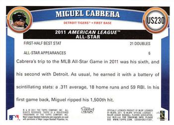 2011 Topps Update - Diamond Anniversary #US230 Miguel Cabrera Back