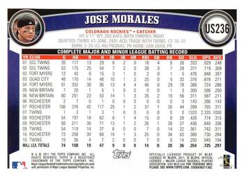 2011 Topps Update - Diamond Anniversary #US236 Jose Morales Back