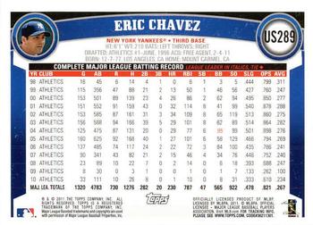 2011 Topps Update - Diamond Anniversary #US289 Eric Chavez Back