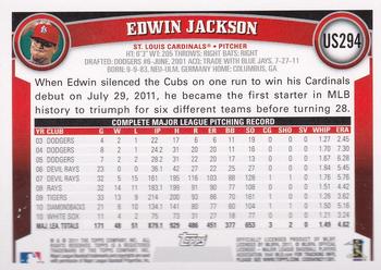 2011 Topps Update - Diamond Anniversary #US294 Edwin Jackson Back