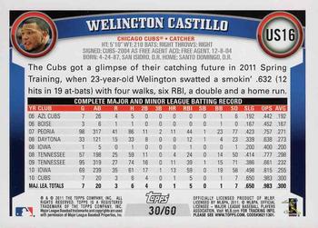 2011 Topps Update - Black #US16 Welington Castillo Back