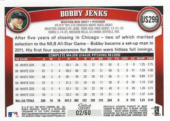 2011 Topps Update - Black #US296 Bobby Jenks Back