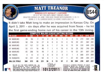 2011 Topps Update - Gold #US44 Matt Treanor Back