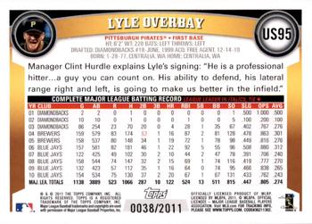 2011 Topps Update - Gold #US95 Lyle Overbay Back