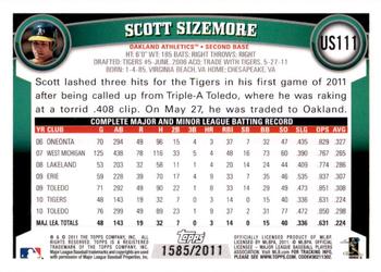 2011 Topps Update - Gold #US111 Scott Sizemore Back