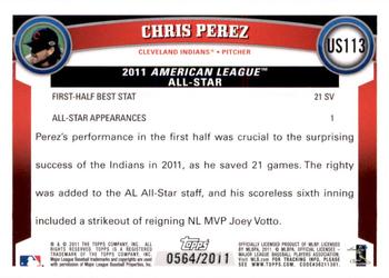 2011 Topps Update - Gold #US113 Chris Perez Back