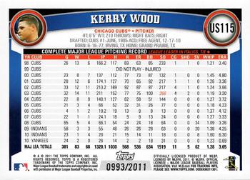 2011 Topps Update - Gold #US115 Kerry Wood Back