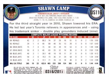 2011 Topps Update - Gold #US116 Shawn Camp Back