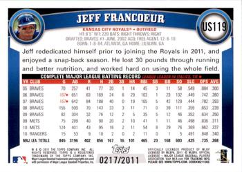 2011 Topps Update - Gold #US119 Jeff Francoeur Back