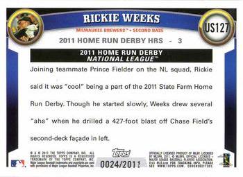 2011 Topps Update - Gold #US127 Rickie Weeks Back