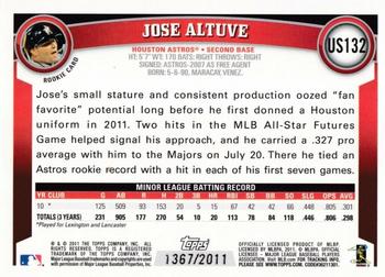 2011 Topps Update - Gold #US132 Jose Altuve Back