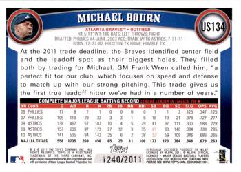 2011 Topps Update - Gold #US134 Michael Bourn Back