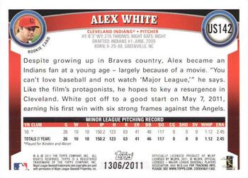 2011 Topps Update - Gold #US142 Alex White Back
