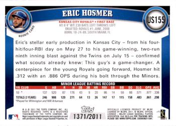 2011 Topps Update - Gold #US155 Eric Hosmer Back