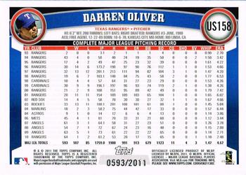 2011 Topps Update - Gold #US158 Darren Oliver Back