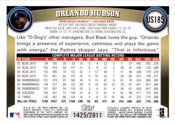 2011 Topps Update - Gold #US185 Orlando Hudson Back