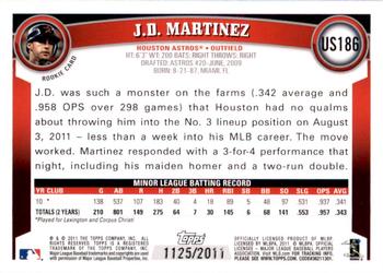 2011 Topps Update - Gold #US186 J.D. Martinez Back