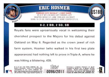 2011 Topps Update - Gold #US188 Eric Hosmer Back
