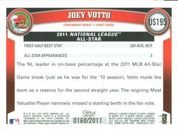 2011 Topps Update - Gold #US195 Joey Votto Back