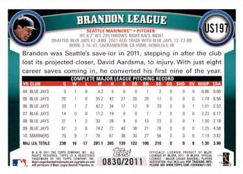 2011 Topps Update - Gold #US197 Brandon League Back
