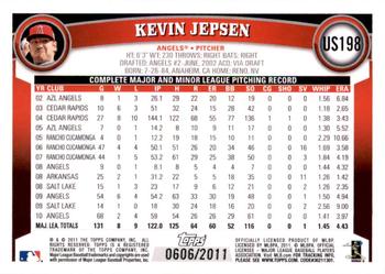 2011 Topps Update - Gold #US198 Kevin Jepsen Back