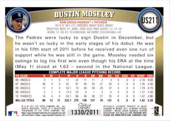 2011 Topps Update - Gold #US211 Dustin Moseley Back