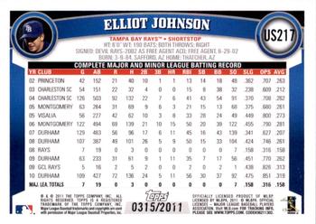 2011 Topps Update - Gold #US217 Elliot Johnson Back