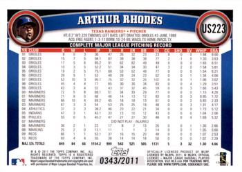 2011 Topps Update - Gold #US223 Arthur Rhodes Back