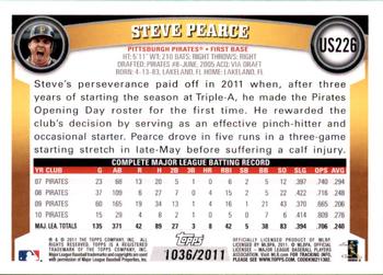 2011 Topps Update - Gold #US226 Steve Pearce Back