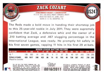 2011 Topps Update - Gold #US247 Zack Cozart Back
