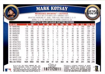 2011 Topps Update - Gold #US256 Mark Kotsay Back