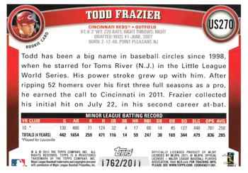 2011 Topps Update - Gold #US270 Todd Frazier Back
