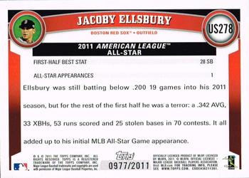 2011 Topps Update - Gold #US278 Jacoby Ellsbury Back
