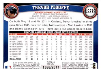 2011 Topps Update - Gold #US279 Trevor Plouffe Back