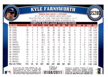 2011 Topps Update - Gold #US280 Kyle Farnsworth Back
