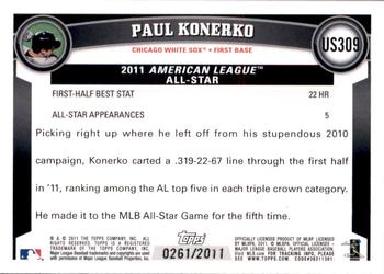 2011 Topps Update - Gold #US309 Paul Konerko Back